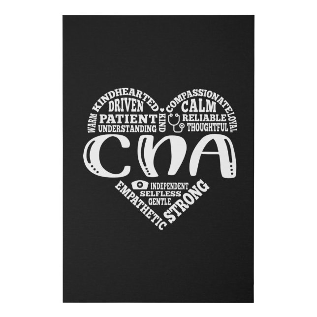 CNA, CNA nurse appreciation, Subway art Faux Canvas Print (Front)