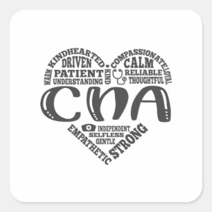 CNA, CNA nurse appreciation, Subway art Square Sticker