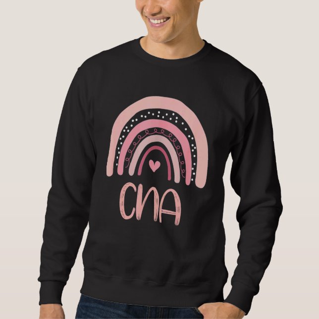 Cna Cute Boho Pink Rainbow Certified Nursing Assis Sweatshirt (Front)