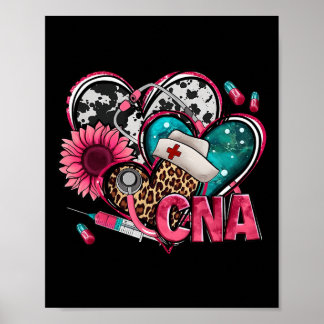 Cna Heart Pink Sunflower Breast Cancer Awareness W Poster