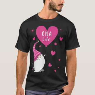 CNA Life Valentine Gnome Nurse Valentines Day T-Shirt