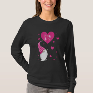 Cna Life Valentine Gnome Nurse Valentines Day T-Shirt