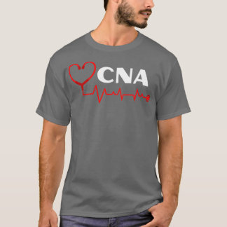 CNA Nurse Assistant with stethoscope heartbeat whi T-Shirt