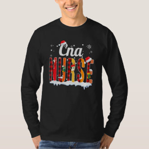 Cna Nurse Christmas Red Plaid Print Rn Nurse Xmas  T-Shirt