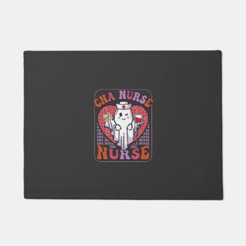 Cna Nurse Halloween Ghost Stethoscope Blood Bag Doormat