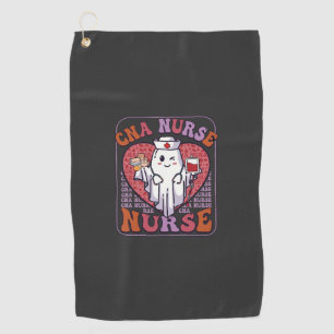 Cna Nurse Halloween Ghost Stethoscope Blood Bag Golf Towel