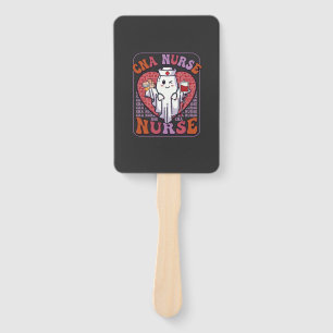Cna Nurse Halloween Ghost Stethoscope Blood Bag Hand Fan