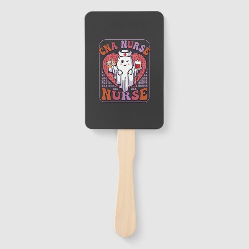 Cna Nurse Halloween Ghost Stethoscope Blood Bag Hand Fan