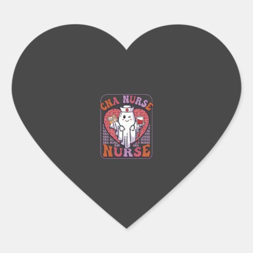 Cna Nurse Halloween Ghost Stethoscope Blood Bag Heart Sticker