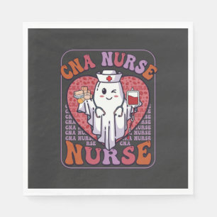 Cna Nurse Halloween Ghost Stethoscope Blood Bag Napkins