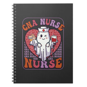 Cna Nurse Halloween Ghost Stethoscope Blood Bag Notebook