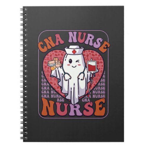 Cna Nurse Halloween Ghost Stethoscope Blood Bag Notebook