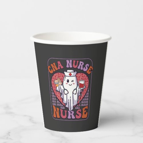 Cna Nurse Halloween Ghost Stethoscope Blood Bag Paper Cups