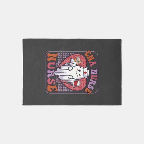 Cna Nurse Halloween Ghost Stethoscope Blood Bag Rug