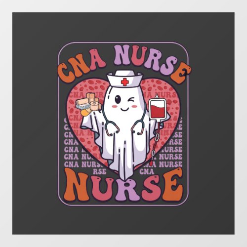 Cna Nurse Halloween Ghost Stethoscope Blood Bag Window Cling