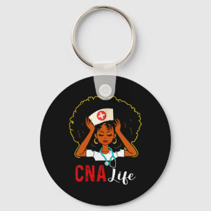 Cna Nurse Life Black History Month African America Keychain