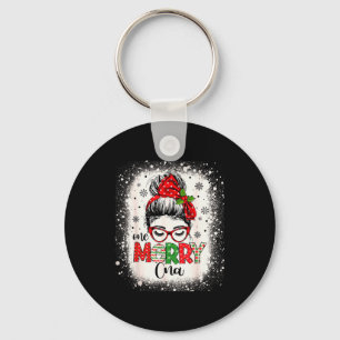 Cna Nurse Messy Bun Nurse's Aid Christmas Keychain
