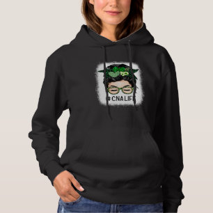 CNA Nurse Nursing Assistant Messy Bun St Patrick s Hoodie