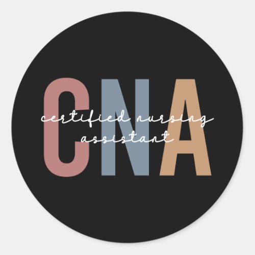 CNA Retro Certified Nursing Assistant Classic Round Sticker