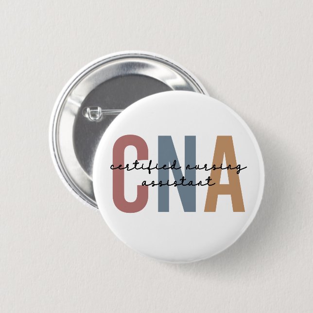 CNA Retro Certified Nursing Assistant Gifts Button (Front & Back)