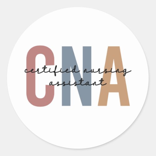 CNA Retro Certified Nursing Assistant Gifts Classic Round Sticker