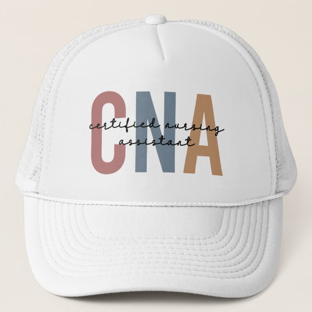 CNA Retro Certified Nursing Assistant Gifts Trucker Hat (Front)