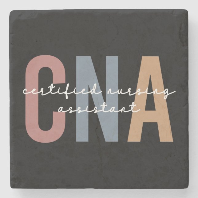 CNA Retro Certified Nursing Assistant Stone Coaster (Front)