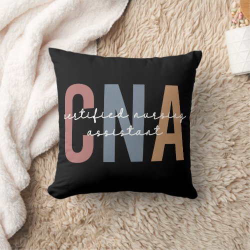 CNA Retro Certified Nursing Assistant Throw Pillow
