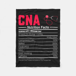 Cna Rition Facts - Funny Certified Nurse Istant Fleece Blanket