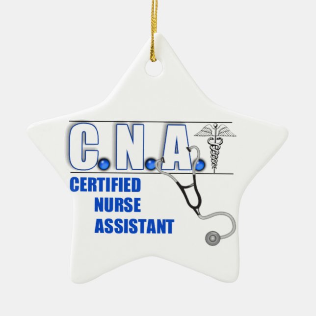 CNA W/ STETHOSCOPE LOGO CHRISTMAS ORNAMENT NURSE (Front)