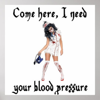 CNA Zombie Nurse, funny Poster
