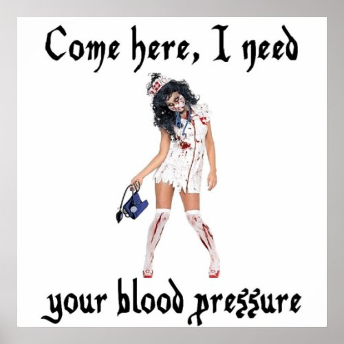 CNA Zombie Nurse funny Poster