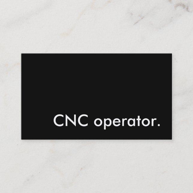 cnc operator. business card (Front)