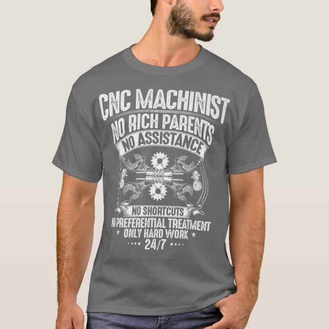 CNC Operator Hard Work CNC Machinist Premium T-Shirt (Front)
