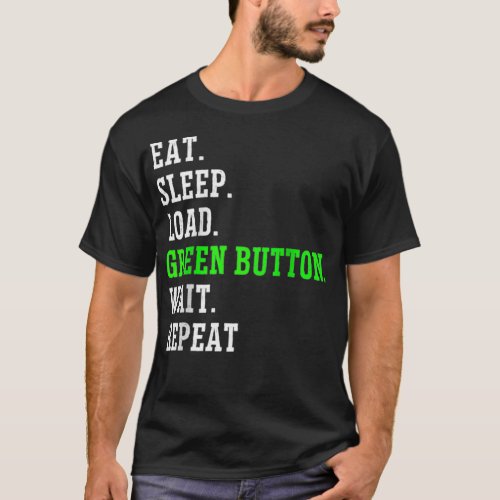 CNC Operator Machinist Funny Green Button  T_Shirt