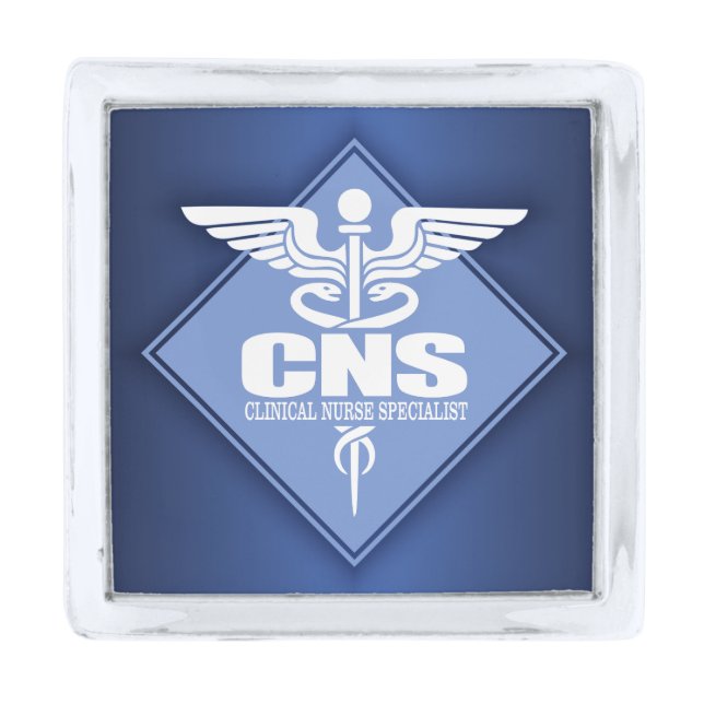 CNS Clinical Nurse Specialist Silver Finish Lapel Pin (Front)