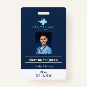 CNS Student Nurse Practitioner Navy QR Code Photo Badge