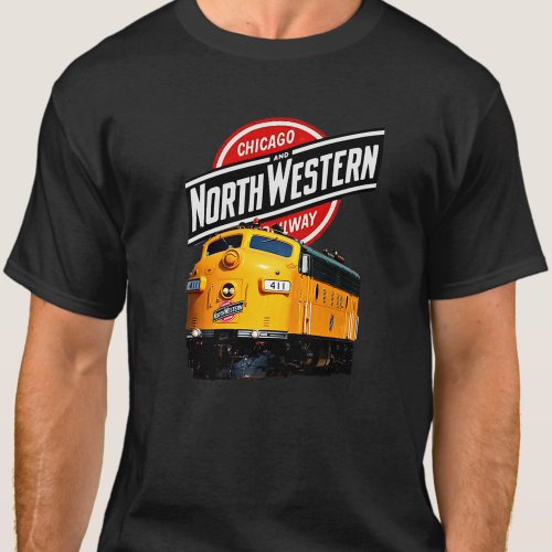 CNW Chicago North Western Railway Yellow  Diesel T_Shirt