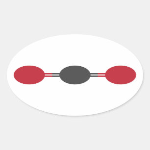 CO2 Molecular Structure Oval Sticker
