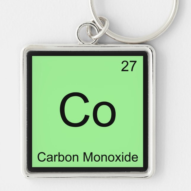 Co - Carbon Monoxide Chemistry Element Symbol Tee Keychain (Front)