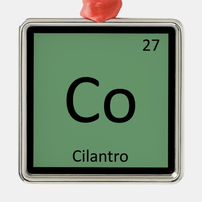 Co - Cilantro Herb Chemistry Periodic Table Symbol Metal Ornament (Front)