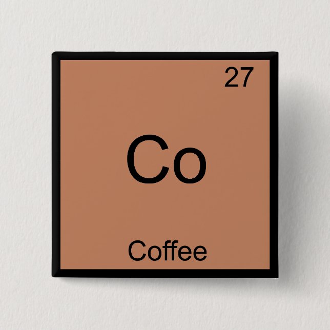 Co - Coffee Chemistry Element Symbol Funny Pinback Button (Front)