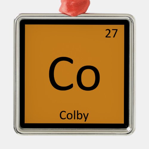 Co _ Colby Cheese Chemistry Periodic Table Symbol Metal Ornament