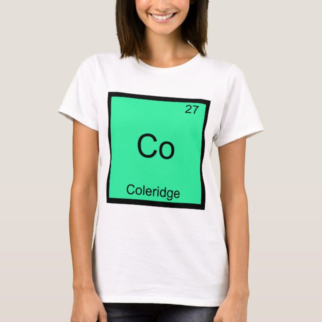 Co - Coleridge Funny Chemistry Element Symbol Tee (Front)