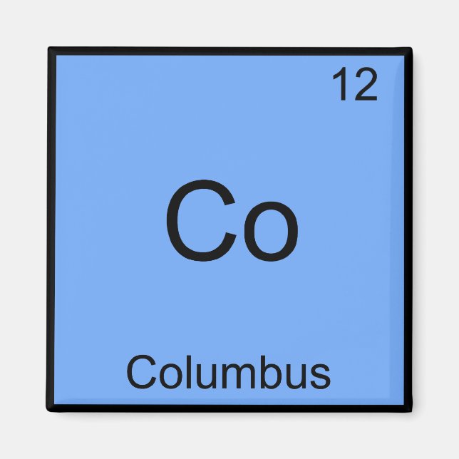 Co - Columbus Ohio Funny Chemistry Element Symbol Magnet (Front)