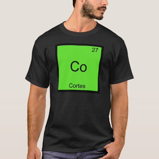 Co - Cortes Funny Chemistry Element Symbol T-Shirt (Front)