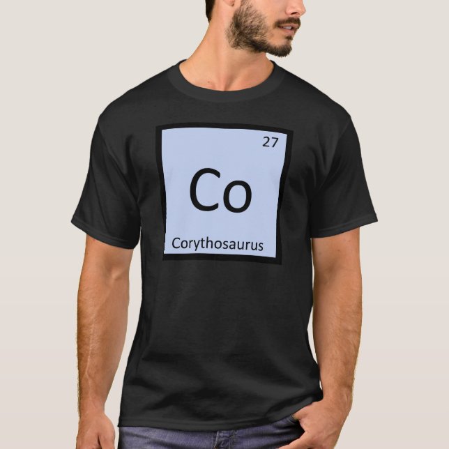 Co - Corythosaurus Dinosaur Chemistry Element T-Shirt (Front)