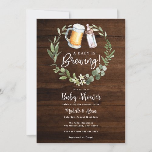 Co_ed Baby Shower Baby is Brewing  Invitation