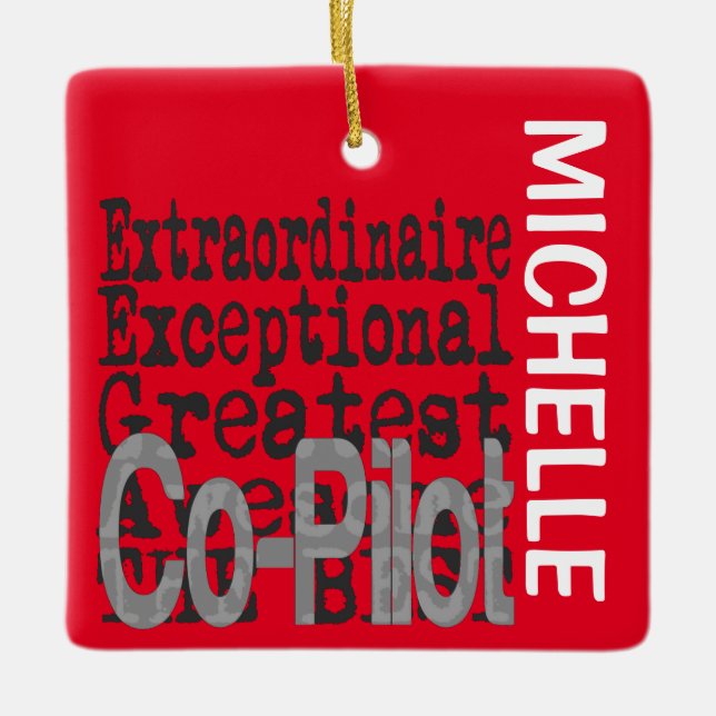 Co-Pilot Extraordinaire CUSTOM Ceramic Ornament (Front)
