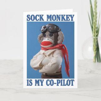 Co-Pilot Monkey greeting card